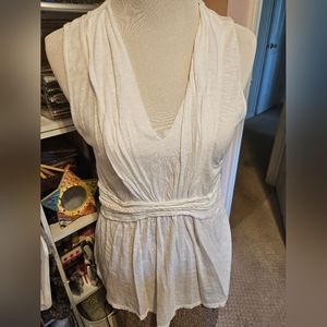 LOFT White Peplum Top - Size M